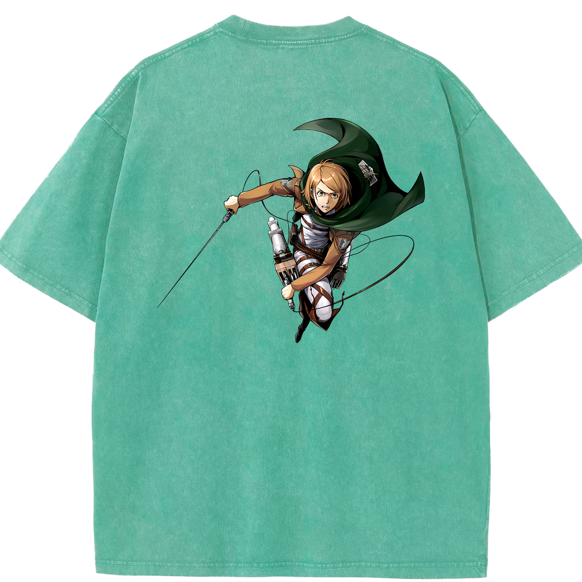 （画像用） 進撃の巨人 ペトラ·ラル Attack on Titan Petra Rall 綿100% ヴィンテージ風 半袖Tシャツ（背面プリント）